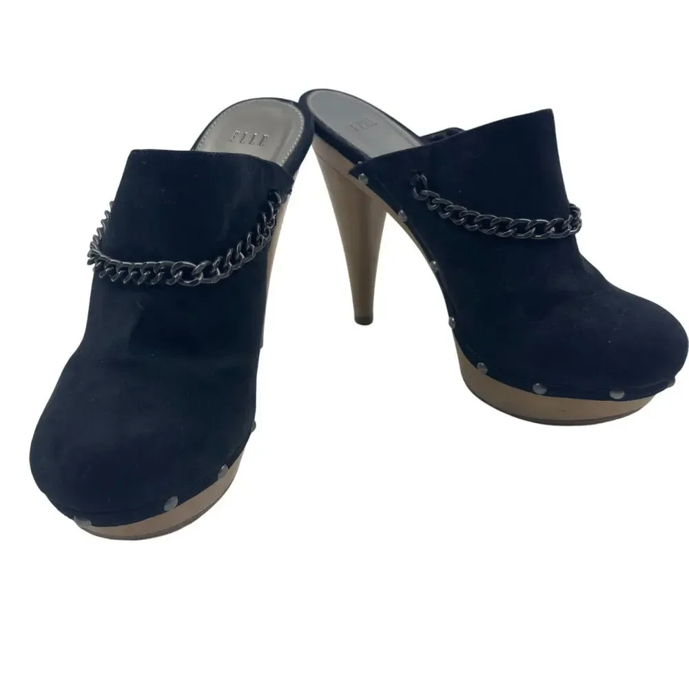 Elle Boho Sexy Hippie Femme Fatale Chain Detail Clog Heels Women's Size 9
